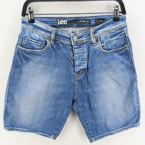 Lee Denim Shorts Mens Adult Size 29 Blue Button Up Slim Walk Skate Casual - Picture 1 of 13