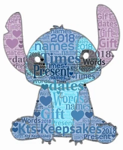 quadro word art regalo personalizzato ricordo lilo e punto FESTA DELLA MAMMA - Foto 1 di 1