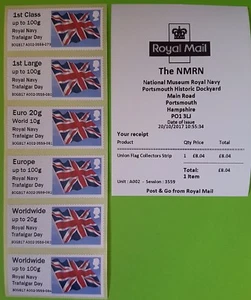 2017 'ROYAL NAVY' TRAFALGAR DAY O/P- FIRST DAY POPPY / UNION FLAG STRIPS - Picture 1 of 4