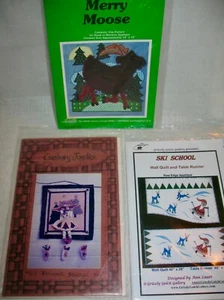 Lote de 3 COLCHAS DE NAVIDAD ALEGRE ALCE~SNOW ANGEL~ESCUELA DE ESQUÍ Bonita Variedad ¡NUEVO EN PAQUETE! - Imagen 1 de 2