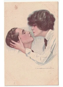 1920 Nanni antica cartolina amore coppia innamorati abbraccio - Picture 1 of 2