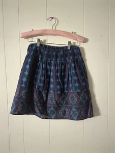 Ecote Blue & Purple Patterned Boho Print Mini Women's Skirt – Size XS #I13 - Picture 1 of 3