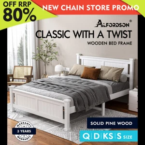 ALFORDSON Bed Frame Queen Double King Single Size Wooden Mattress Base Arne - Picture 1 of 60