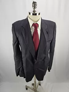 Barney's New York Gray Strip Wool Blazer Jacket 40L - Picture 1 of 7