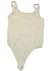 Wolford Opaque Naturel Sleeveless Bodysuit Ivory White Thong Size M - Picture 1 of 5
