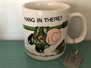 Vintage Ziggy Coffee Mug Army Tank NWT 1987 Hang in There US Military CUTE! - Imagen 1 de 2