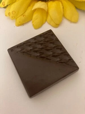 Vtg Brown Button Art Deco Square TEXTURED Shank Plastic Sewing Crafts 1930's ONE - Image 1 of 4