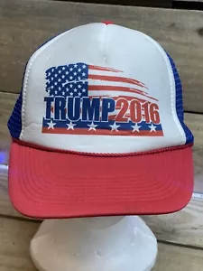 Donald Trump 2016 Truckermütze Republikaner rot weiß blau Schaumstoff Netz Druckknopflasche - Bild 1 von 6