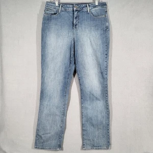 Pantalones de mezclilla para mujer NYDJ 18 azul tiro medio pierna recta - Imagen 1 de 13