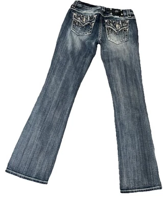 MISS ME 牛仔牛仔裤易靴剪蓝色装饰尺寸 27/32 JE8052EL — 第 1/4 张图片