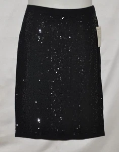 Linea by Louis Dell'Olio Pull On Sequined Pencil Skirt Size S Black - Picture 1 of 2