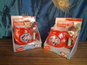 Juego de tazas Disney Mickey & Minnie Mouse con cuchara y mezcla de cacao/malvaviscos NUEVO x2 - Imagen 1 de 11