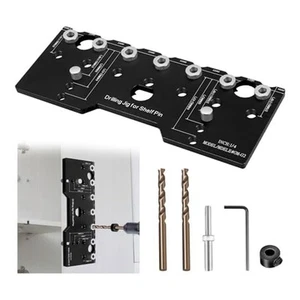 Shelf Pin Jig Black Aluminum Alloy Guide Precise Cabinet Mounting Template8044 - Picture 1 of 7