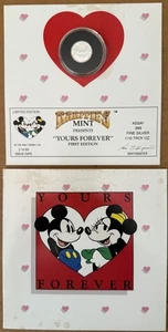 Disney Rarities Mint Yours Forever 1989 1st Limited Ed. Silver 1/10 .999 Silver - Picture 1 of 5