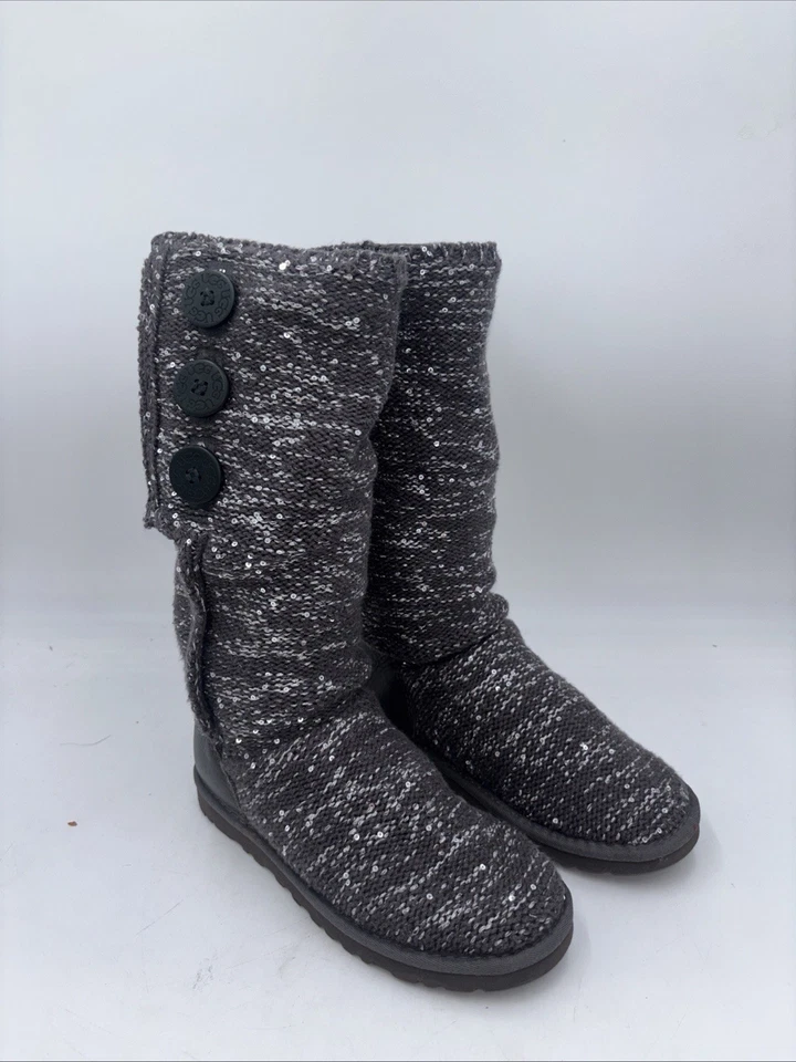 Botas altas de lentejuelas UGG clásicas de punto cardy multicolor talla 6 para mujer Foto 1 de 4