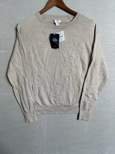 NWTS J. Crew Cashmere Crewneck Sweater Men's XS Tan Brown Pullover - Picture 1 of 6
