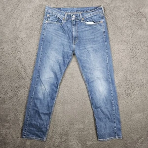Pantalones de mezclilla Levis 505 para hombre 34x32 azul calce regular lavado descolorido ropa de trabajo clásica - Imagen 1 de 8
