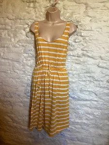 BNWT Yellow Stripe Jersey Beach Dress With Linen Plus size 24 26 - Picture 1 of 9