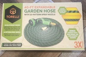 Manguera de jardín expandible Torelli de 40 pies con boquilla de pulverización de 10 patrones - Totalmente nueva - Imagen 1 de 3
