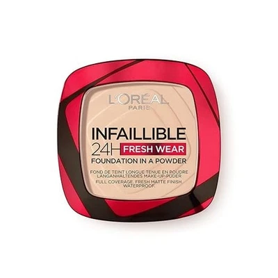 L'Oreal Paris Infallible 24H Fresh Wear Foundation in a Powder, 20 Ivory, 9g, Wa - Image 1 of 4