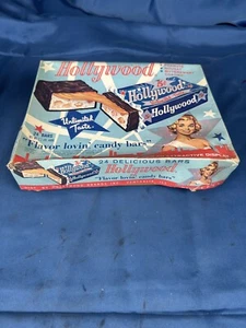 VINTAGE '50 " HOLLYWOOD CANDY BARS" SCATOLA ORIGINALE BELLA GRAFICA Biondo - Foto 1 di 8