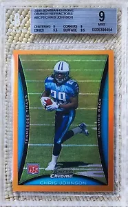 2008 BOWMAN CHROME ORANGE REFRACTOR /25 CHRIS JOHNSON RC BGS 9 .5 FROM GEM - Picture 1 of 2
