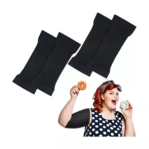 2 Pairs Large Arm Compression Sleeves Slimming Shapers for Plus Size Women Black - Picture 1 of 7