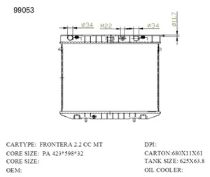 KWM KRA73053 RADIATOR MANUAL P/A 32MM 4 CYL for Holden Frontera 1995 - 1999 - Picture 1 of 1