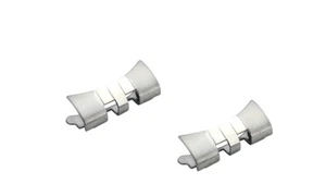 2 Terminali finali acciaio curvi cinturino bracciale jubilee 19mm foro 8mm X33 - Foto 1 di 1