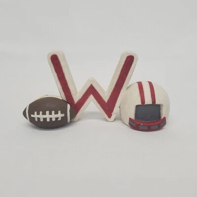 Blossom Bucket University Of Wisconsin Football & Helmet Big W Figurine  - Image 1 of 4