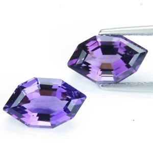 6.23Cts Fantastic Natural Purple Amethyst Fancy Shape Matching Pair Gems - Picture 1 of 6