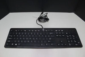 HP Business Black USB Slim Style Windows Enhanced Keyboard P/N 803823-001 - Picture 1 of 3