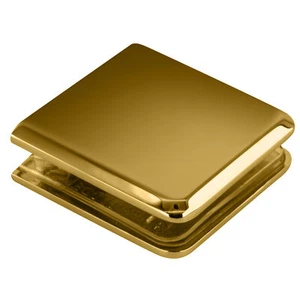CRL BGCU1ULBR Unlacquered Brass Beveled Style Notch-in-Glass Fixed Panel U-Clamp - Picture 1 of 6