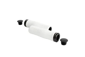 Bianchi Foam MTB BMX eBike City Bicycle Handlebar Bike Grips White w/black-rings - Foto 1 di 10