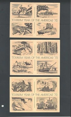 Set Of 3 Tourist Cards UX61-63 Used - Image 1 of 2