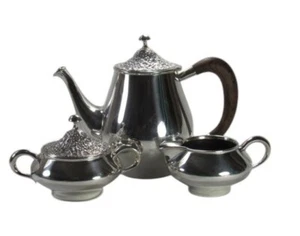 Vintage 1967 Handtuch Floral Contessina versilberte Teekanne und Zuckerdose - Bild 1 von 20