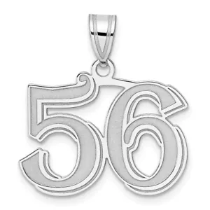 Ciondolo Oro Bianco 14k Lucidato Numero Inciso 56 - Foto 1 di 2