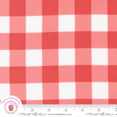 Moda SUNWASHED 29165 19 RED PINK Nectar Plaid Check COREY YODER Quilt Fabric - Image 1 of 4