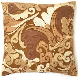 Anke Drechsel Cushion Haute Couture Taupe Embroidered Silk Velvet Kissen Beige - Bild 1 von 18