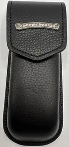 CHROME HEARTS Glasses Case Eyewear Leather Hard Case Scroll Logo NEW! - Picture 1 of 9