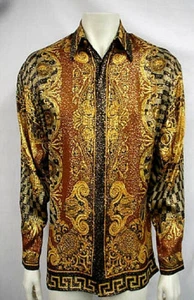 NWT MENS CREME DE SILK METALLIC SILK SHIRT STYLE STARTREK 1152 GREAT SZ. SMALL - Picture 1 of 2