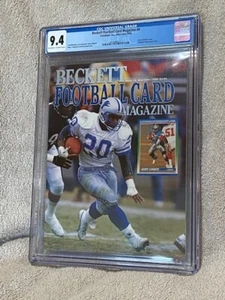 Barry Sanders Beckett Football Card Magazine #4 CGC Graded 9.4 Okoye Back - Picture 1 of 2
