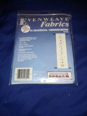 Regency Evenweave Madrical Herringbone White Cross Stitch Fabrics. 18X24 - Image 1 of 2