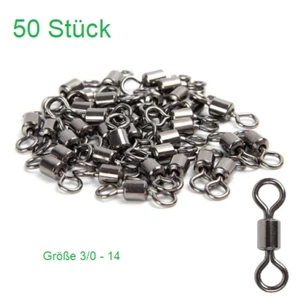 50 Stück Angelwirbel Set Swivel Edelstahl Angeln Zubehör Wirbel Größe 3/0 - 14 - Bild 1 von 3