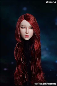 SDH027A Expression Girl Head Sculpt Red Curls 1/6 Scale Pale Skin Fit 12'' Actio - Picture 1 of 4
