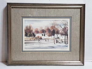 J.R. Hamil Print “Loose Park Skaters” Kansas City Missouri Signed Matted Framed - Picture 1 of 24