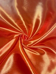 1 METER ORANGE PLAIN SMOOTH TAFFETA BRIDAL/CURTAIN FABRIC 58” WIDE - Picture 1 of 2