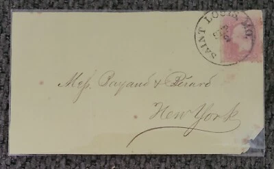 US Sc 64 on 1861 Cover, St. Louis MO Sept 2nd, easy identify as pink, front only - Image 1 of 4