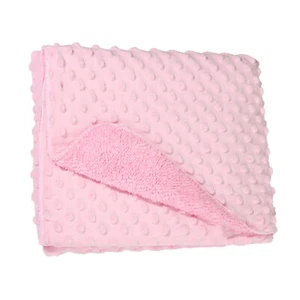 (Pink)Lightweight Thermal Baby Blanket Baby Swaddle Wrap Blanket Crystal Velvet - Picture 1 of 12