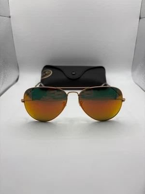 Солнцезащитные очки-авиаторы Ray-Ban RB3026. Матовое золото, красное зеркало 62 м - Изображение 1 из 4